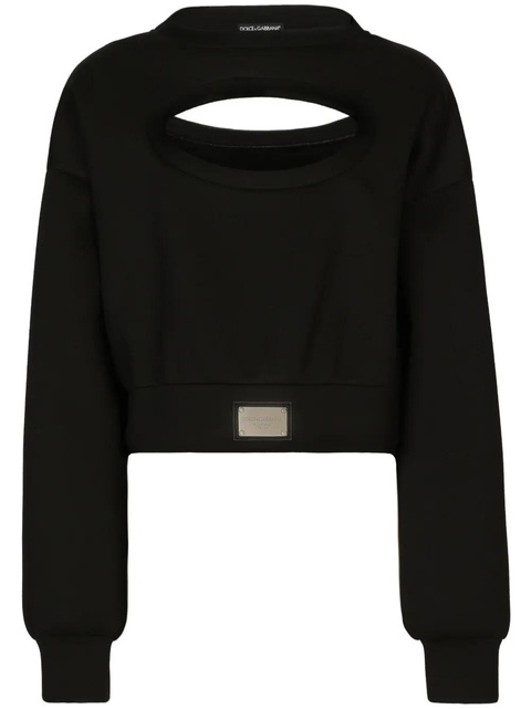Dolce & Gabbana logo-plaque cut-out jumper - Black - zdjęcie produktu nr 1