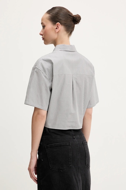 Guess Originals koszula bawełniana damska kolor szary regular z kołnierzykiem klasycznym W5GH0M WH7Q1 - zdjęcie produktu nr 1