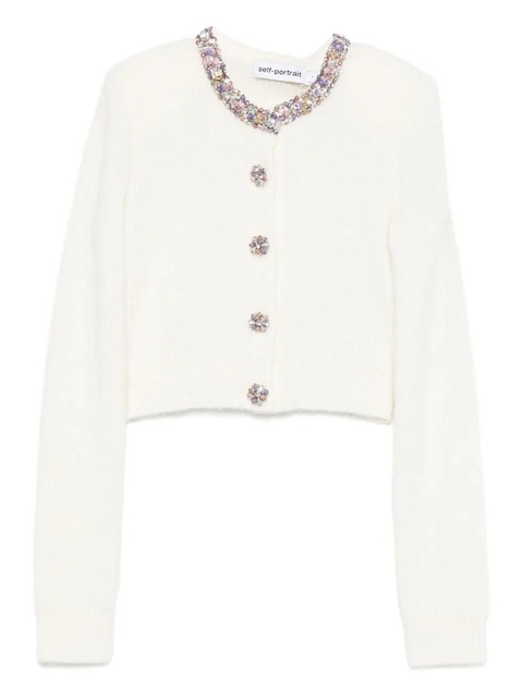 Self-Portrait buttons-embellished cardigan - Neutrals - zdjęcie produktu nr 1