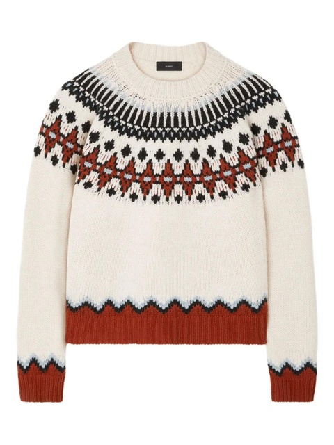 Alanui Fair Isle patterned wool sweater - White - zdjęcie produktu nr 1