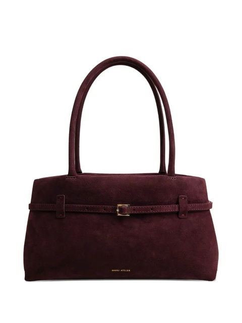 Manu Atelier Le Cambon East West suede tote bag - Red - zdjęcie produktu nr 1