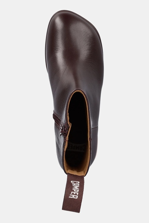 Camper botki skórzane TWS damskie kolor bordowy na słupku K400798-006 - zdjęcie produktu nr 2