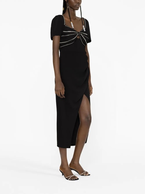 Self-Portrait crystal-embellished midi dress - Black - zdjęcie produktu nr 2