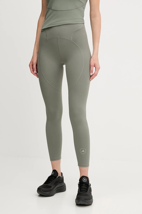 adidas by Stella McCartney legginsy treningowe Tpr 7/8 damskie kolor zielony gładkie JW4555 - zdjęcie produktu nr 1