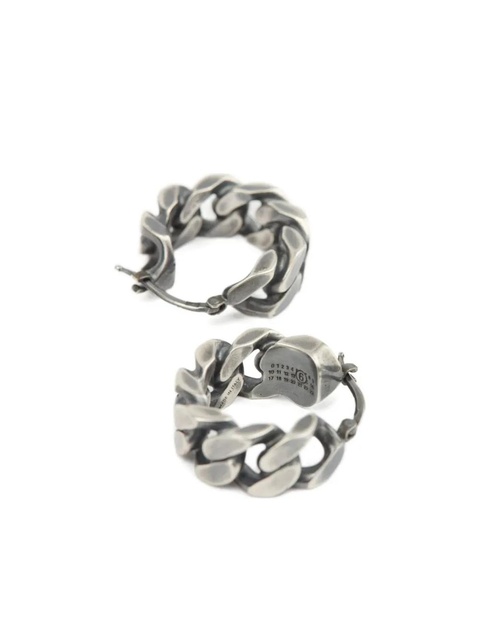 MM6 Maison Margiela chain-link hoop earrings - Silver - zdjęcie produktu nr 2