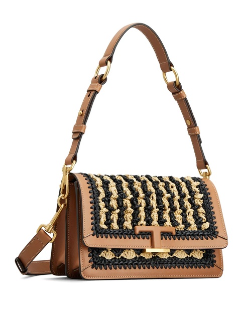 Tod's T Timeless raffia shoulder bag - Brown - zdjęcie produktu nr 2