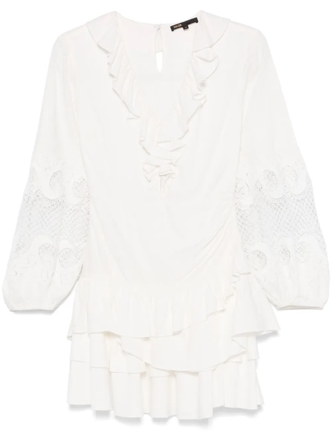 Maje ruffle-detailing mini dress - White - zdjęcie produktu nr 1
