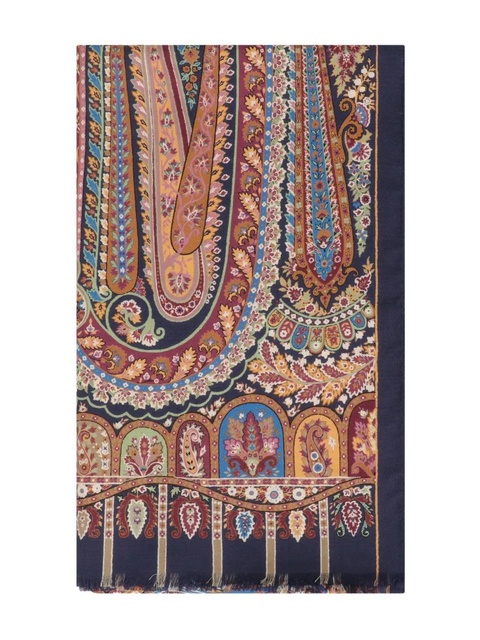 ETRO paisley fringed scarf - Blue - zdjęcie produktu nr 1