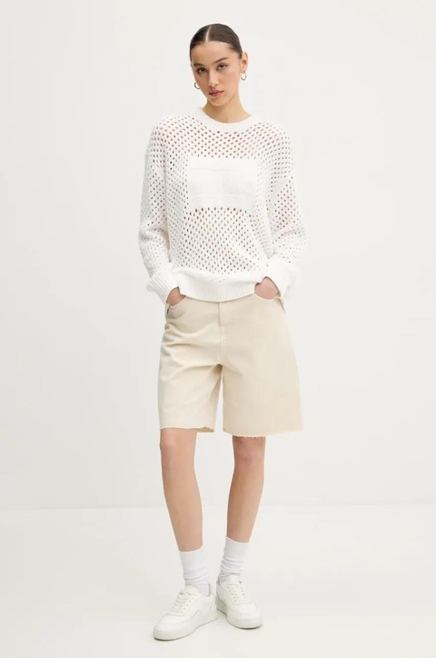 Tommy Jeans sweter damski kolor biały ciepły DW0DW20262 - zdjęcie produktu nr 2
