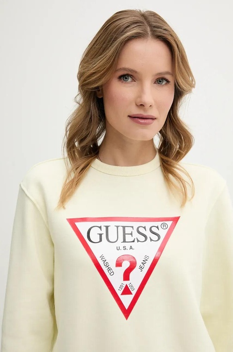 Guess bluza damska kolor żółty z nadrukiem W2YQ16 KBA11 - zdjęcie produktu nr 2