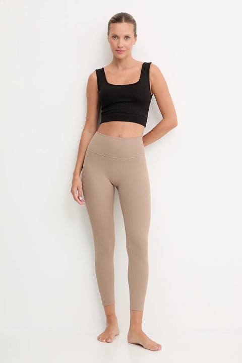 adidas Performance legginsy do jogi All me damskie kolor beżowy gładkie JW7589 - zdjęcie produktu nr 2