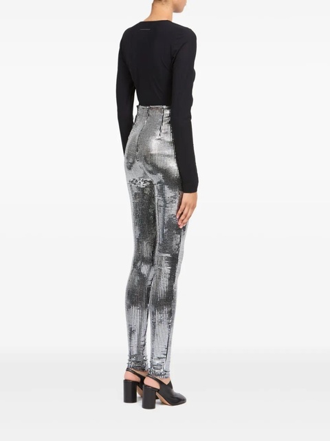 MM6 Maison Margiela sequinned tailored trousers - Silver - zdjęcie produktu nr 1
