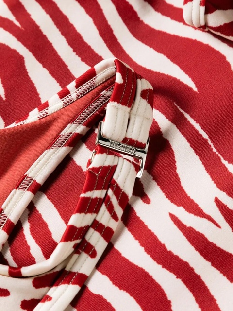 The Attico zebra-print swimsuit - Red - zdjęcie produktu nr 2