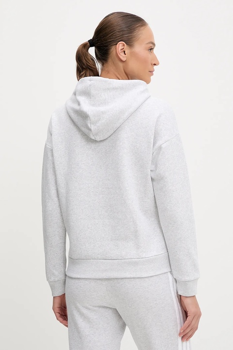 adidas bluza Essentials Small Logo Feel Cozy Hoodie damska kolor szary z kapturem melanżowa JN1853 - zdjęcie produktu nr 2