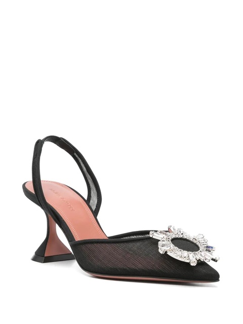 Amina Muaddi 75mm Begum Glass slingback pumps - Black - zdjęcie produktu nr 2