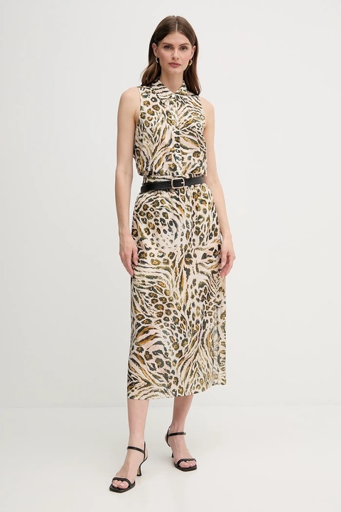 Marc Aurel spódnica kolor beżowy midi prosta 2286-1021-93436 - zdjęcie produktu nr 2