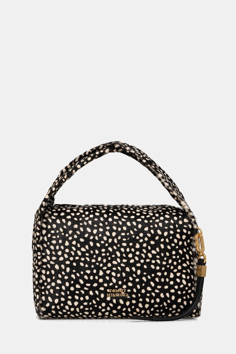 Tommy Hilfiger torebka skórzana kolor czarny AW0AW18230 - zdjęcie produktu nr 1