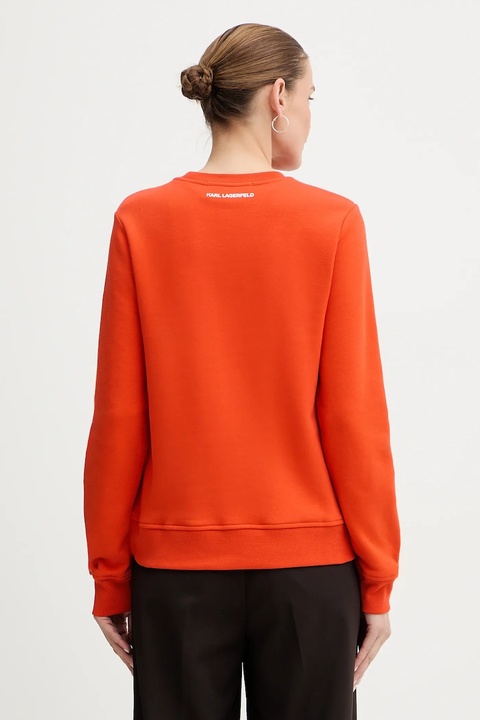 Karl Lagerfeld bluza IKON SIGNATURE damska kolor pomarańczowy z nadrukiem B1W20031 - zdjęcie produktu nr 2