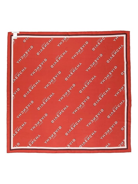Givenchy logo-lettering silk scarf - Red - zdjęcie produktu nr 1