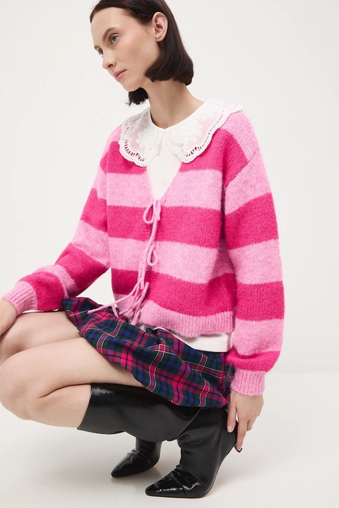 Medicine kardigan damskie kolor różowy ciepły - zdjęcie produktu nr 1