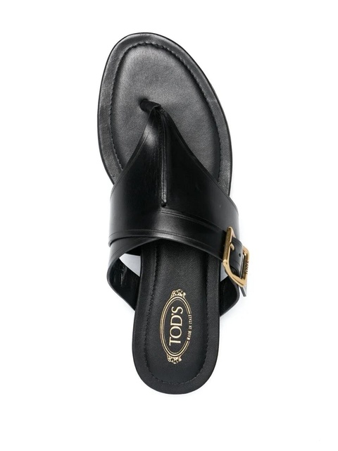 Tod's side-buckle leather flat sandals - Blue - zdjęcie produktu nr 2