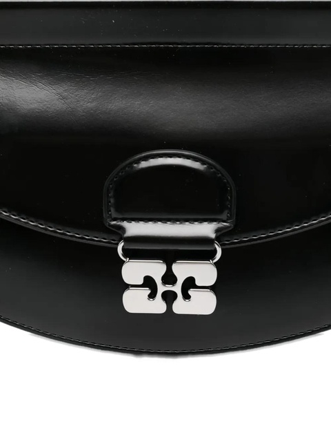 GANNI curved leather cross body bag - Black - zdjęcie produktu nr 2