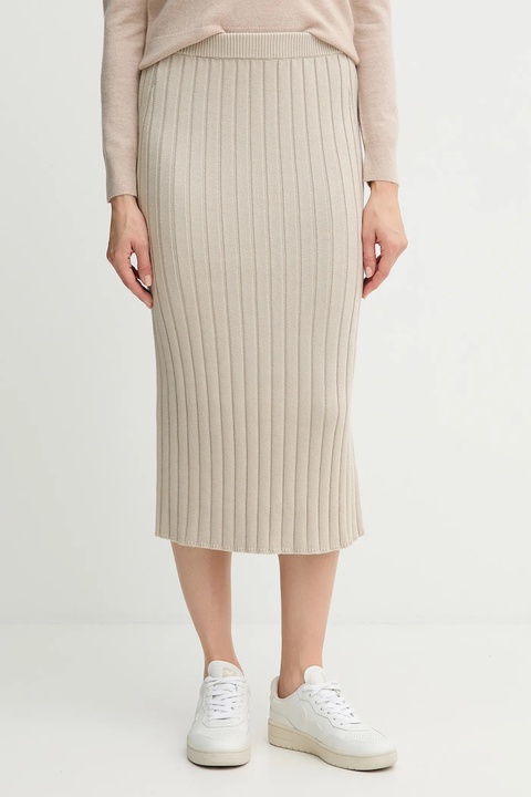 Calvin Klein Jeans spódnica kolor beżowy maxi ołówkowa LV047D306G - zdjęcie produktu nr 1