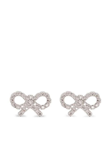 Self-Portrait embellished bow earrings - Silver - zdjęcie produktu nr 1