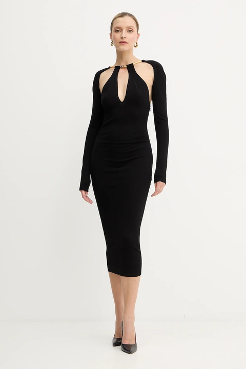 Elisabetta Franchi sukienka kolor czarny midi dopasowana AM11S56E2 - zdjęcie produktu nr 1