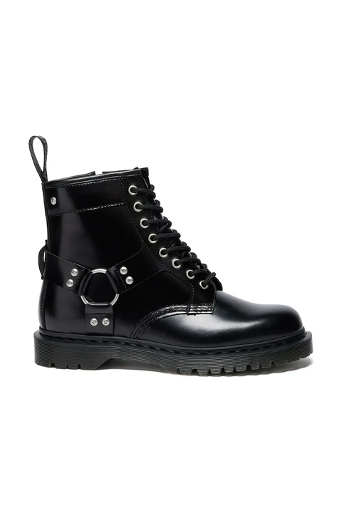 Dr. Martens workery skórzane 1460 Harness damskie kolor czarny na platformie DM41388001 - zdjęcie produktu nr 1