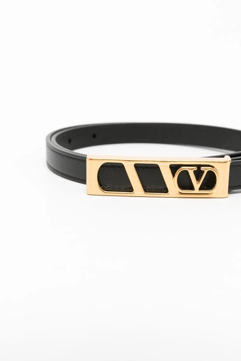 Valentino Garavani VLogo Signature Belt In Shiny Calfskin 15 Mm - Black - zdjęcie produktu nr 2