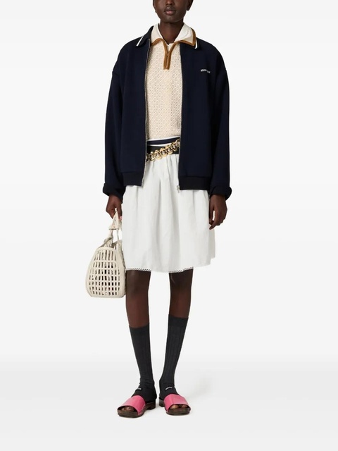 Miu Miu bonded-seams piqué bomber jacket - Blue - zdjęcie produktu nr 2