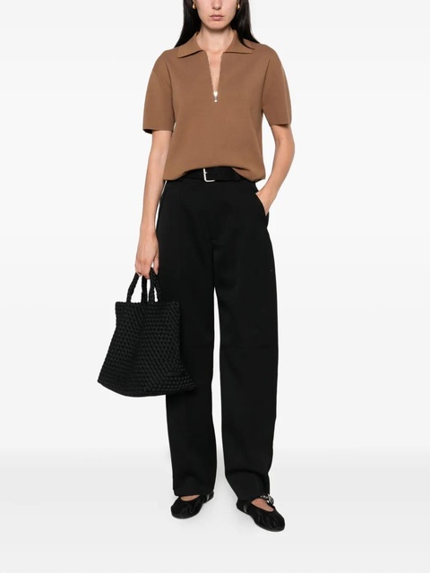 Max Mara zip-neck short-sleeve top - Brown - zdjęcie produktu nr 2