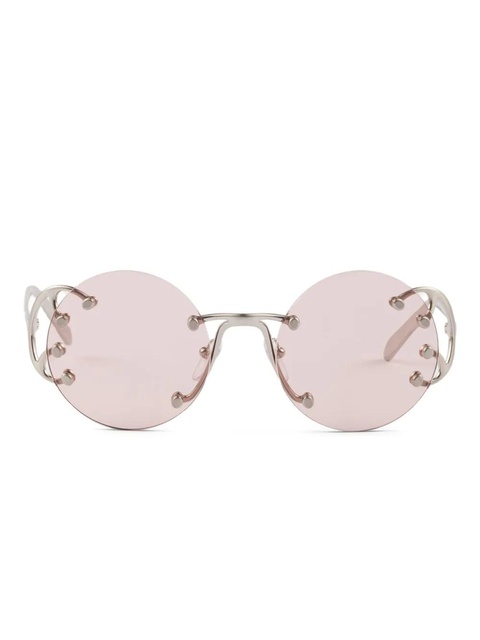 Prada Eyewear metal-frame round sunglasses - Grey - zdjęcie produktu nr 1