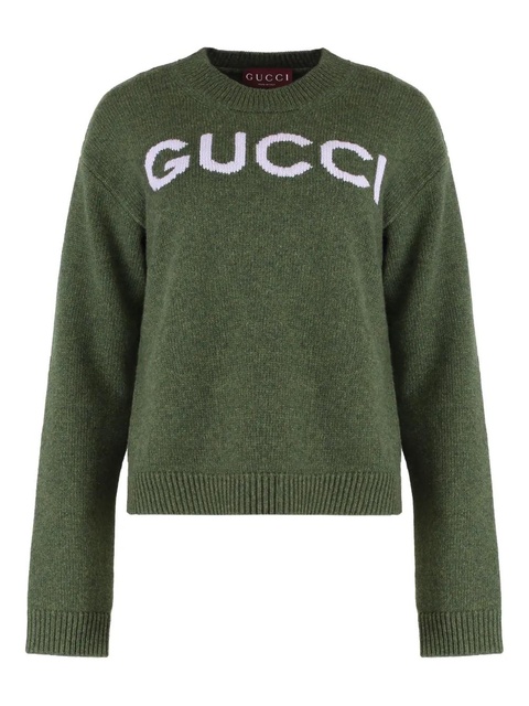 Gucci logo-intarsia sweater - Green - zdjęcie produktu nr 1