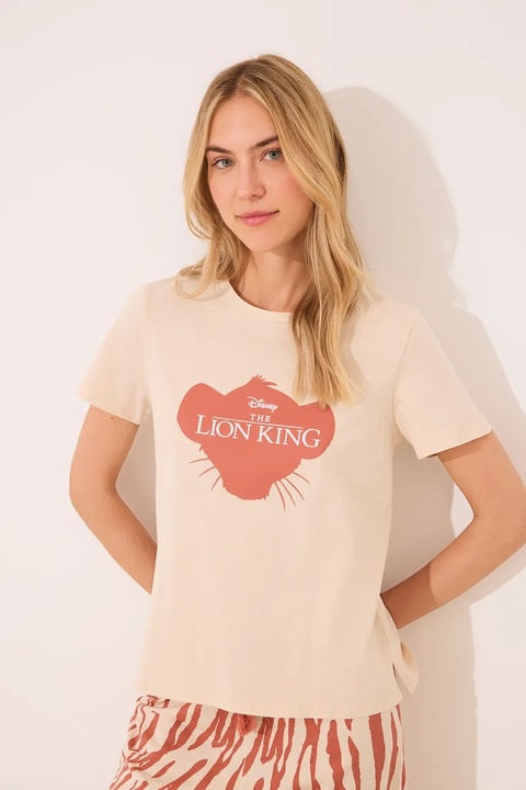 women'secret piżama bawełniana The Lion King damska kolor beżowy bawełniana 3139907 - zdjęcie produktu nr 2