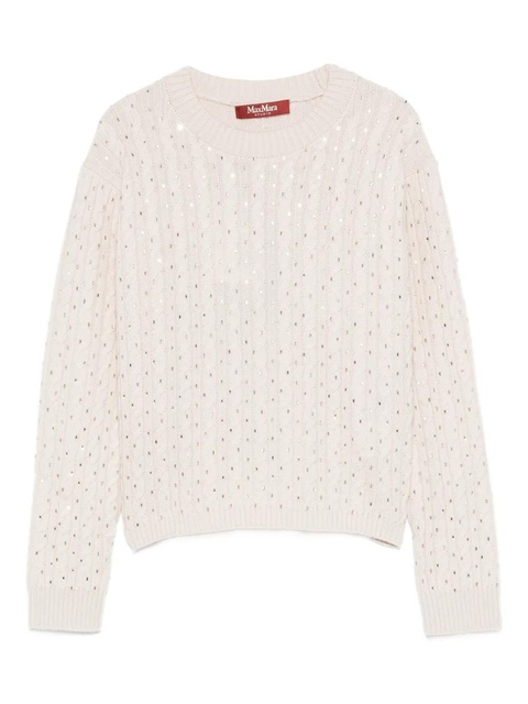 Max Mara embellished cable-knit sweater - Neutrals - zdjęcie produktu nr 1