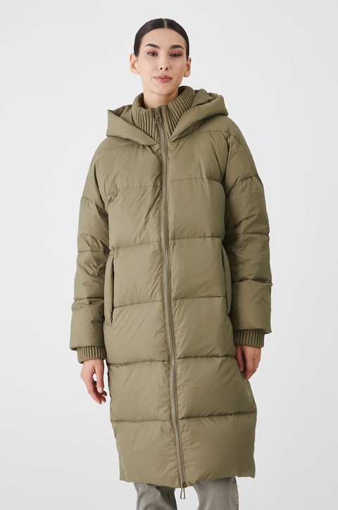 Medicine płaszcz puchowy damski kolor brązowy zimowy oversize - zdjęcie produktu nr 1