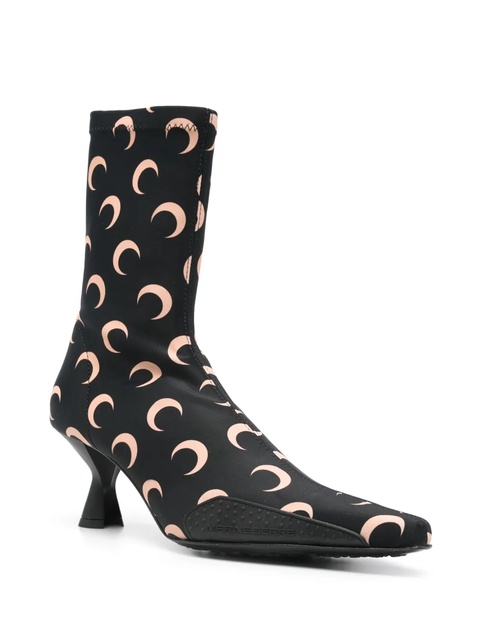 Marine Serre 60mm moon-printed jersey boots - Black - zdjęcie produktu nr 2
