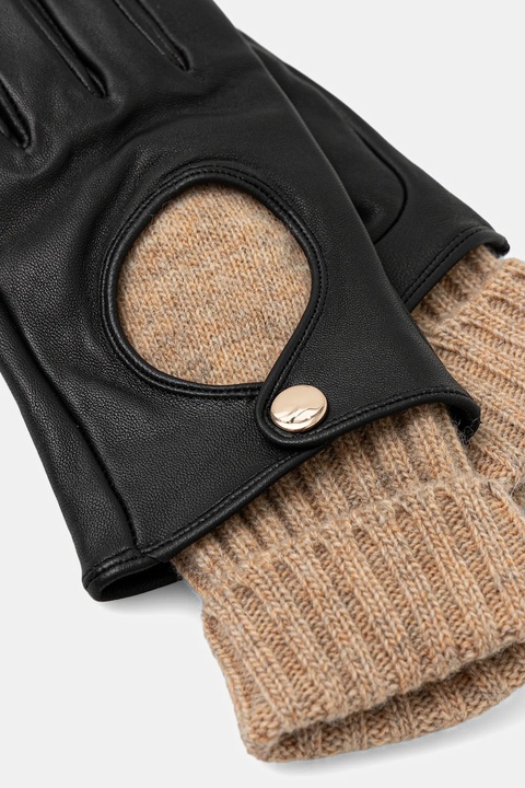 Medicine rękawiczki skórzane damskie kolor czarny - zdjęcie produktu nr 2