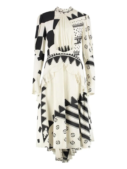 ETRO geometric-print asymmetric dress - White - zdjęcie produktu nr 1