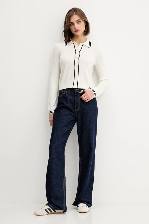 Guess Jeans kardigan z domieszką wełny damski kolor beżowy lekki W5YR32 Z3HO2 - zdjęcie produktu nr 2