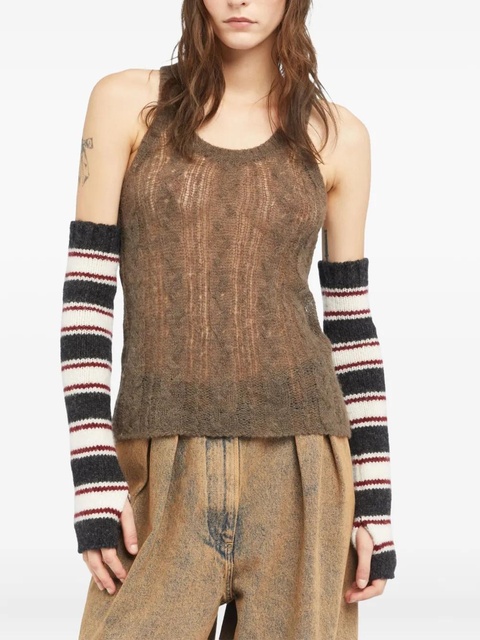 Alanui striped fingerless gloves - Grey - zdjęcie produktu nr 2