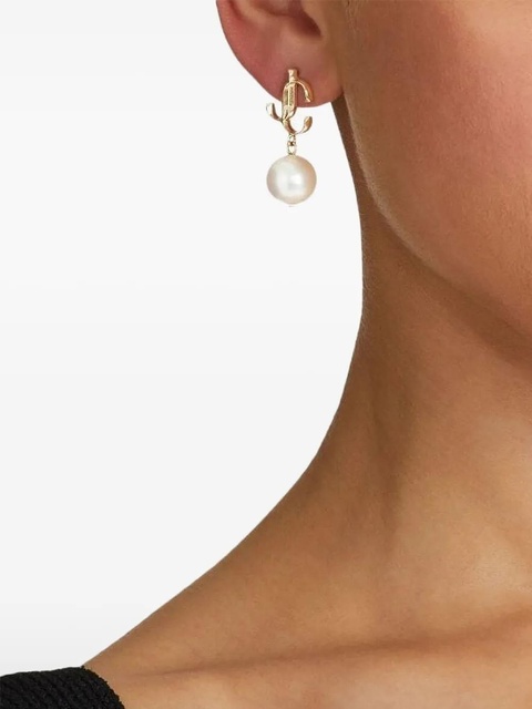 Jimmy Choo JC logo pearl earrings - Gold - zdjęcie produktu nr 2
