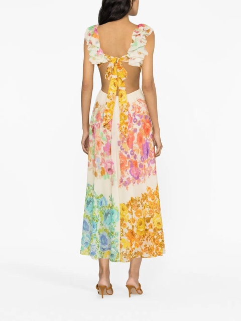 ZIMMERMANN Raie floral-print midi dress - Neutrals - zdjęcie produktu nr 2