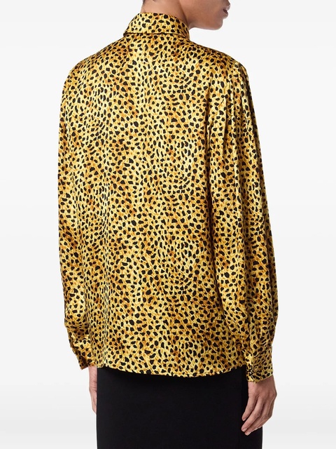 Versace cheetah-print tie-neck blouse - Yellow - zdjęcie produktu nr 2