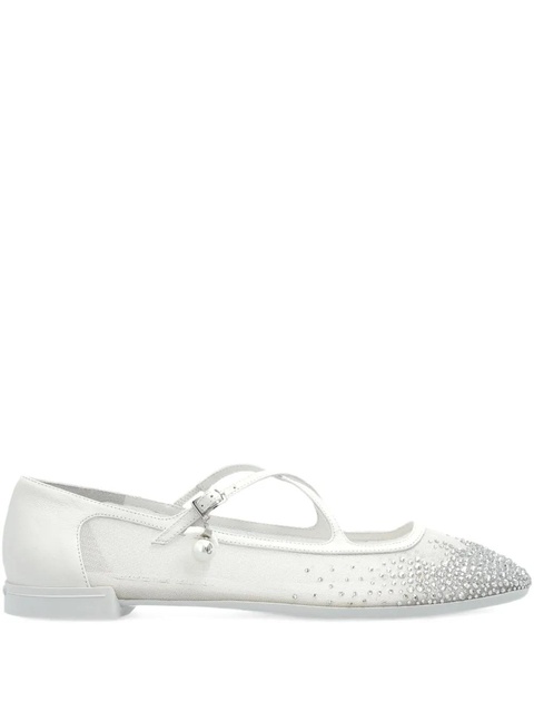 Jimmy Choo crystal-embellished flat pumps - White - zdjęcie produktu nr 1