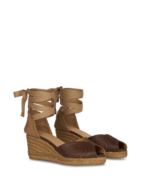 ETRO paisley wedge espadrilles - Red - zdjęcie produktu nr 2