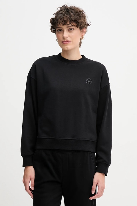 United Colors of Benetton bluza damska kolor czarny z nadrukiem 3WNW3M07T - zdjęcie produktu nr 2