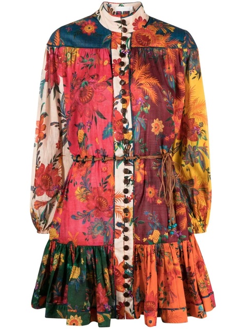 ZIMMERMANN floral-print belted mini dress - Red - zdjęcie produktu nr 1